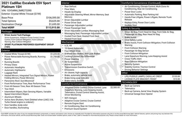 Used 2021 Cadillac Escalade ESV Sport Platinum AWD/4WD image 2