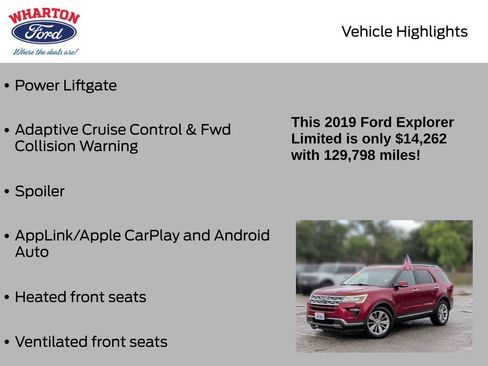 Certified 2019 Ford Explorer Limited w/ Class III Trailer Tow Package FWD image 11