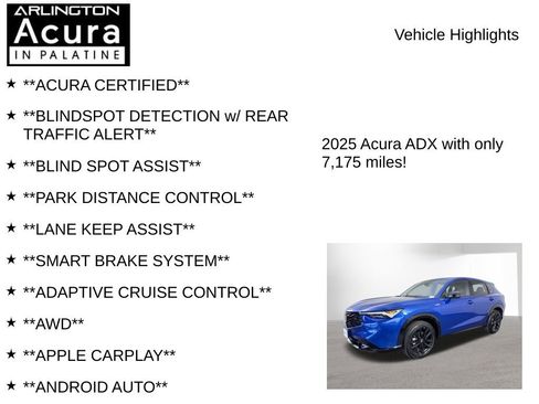 Certified 2025 Acura ADX A-Spec AWD/4WD image 7