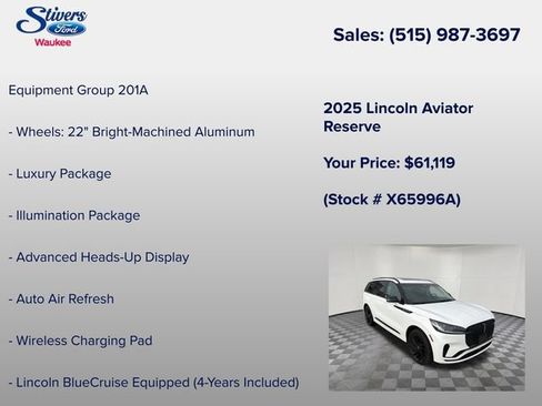 Used 2025 Lincoln Aviator Reserve w/ Equipment Group 201A AWD/4WD image 8