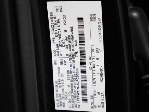 Used 2020 Ford F150 Raptor w/ Equipment Group 802A Luxury image 46