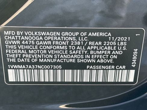 Certified 2022 Volkswagen Passat 2.0T R-Line image 17