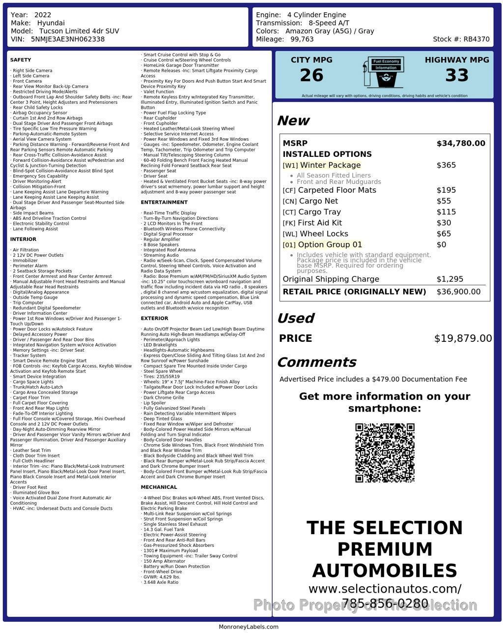 Used 2022 Hyundai Tucson Limited w/ Winter Package FWD image 3