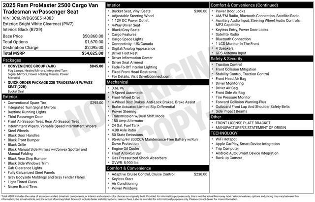 Used 2025 RAM ProMaster 2500 w/ Convenience Group FWD image 30