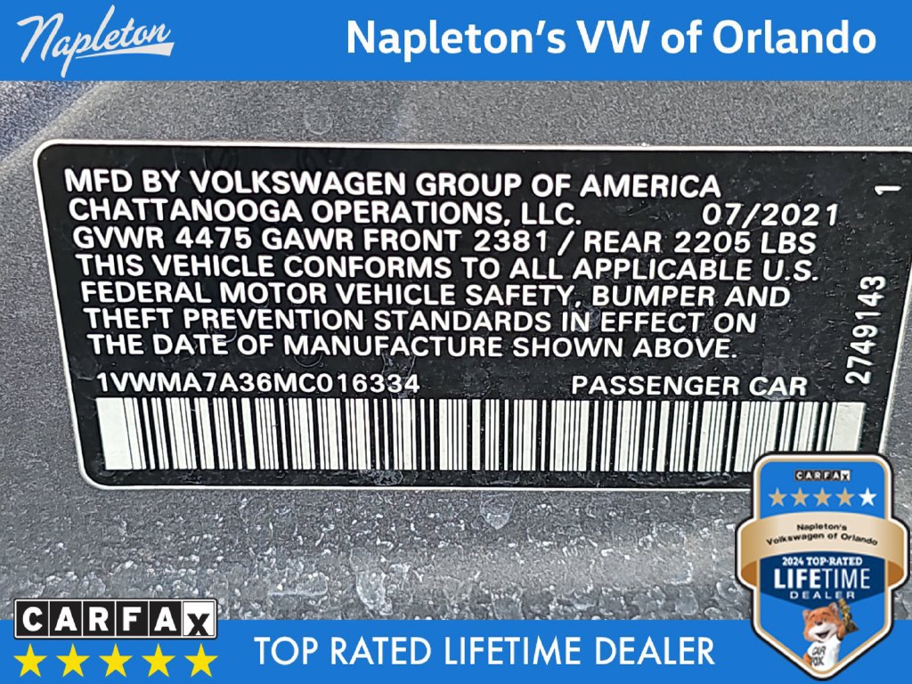 Used 2021 Volkswagen Passat 2.0T R-Line FWD image 36