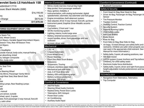 Used 2016 Chevrolet Sonic LS FWD image 2