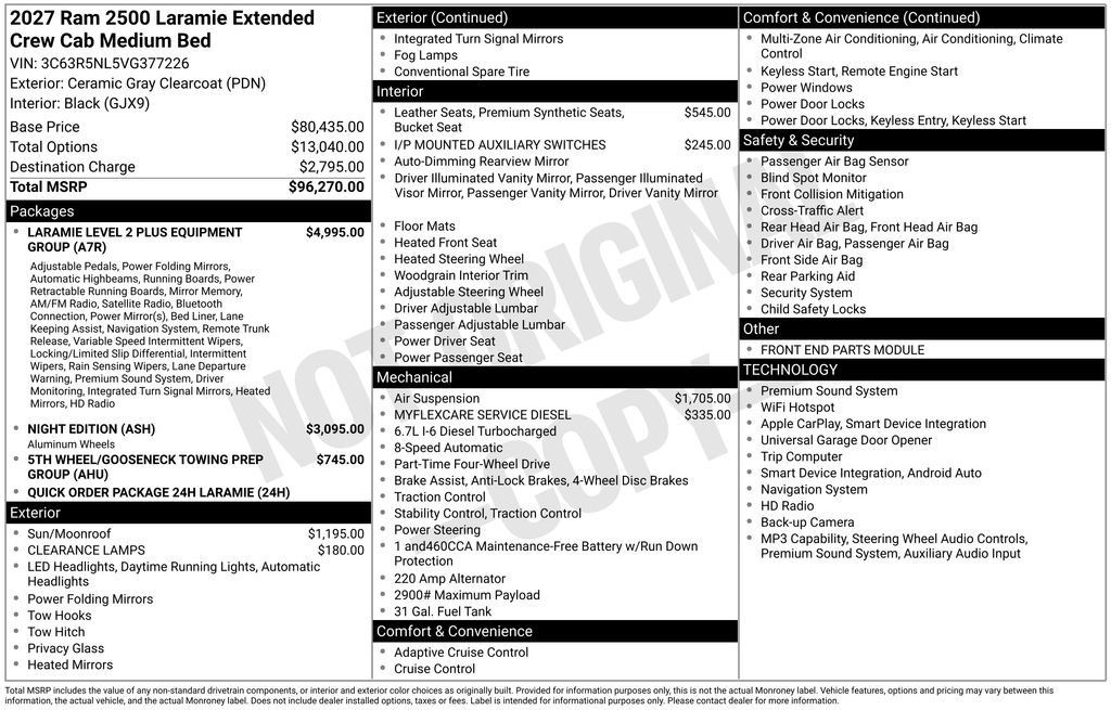 New 2027 RAM 2500 Laramie AWD/4WD image 27