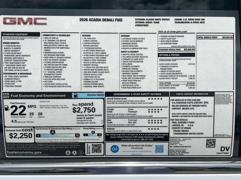 New 2026 GMC Acadia Denali w/ Super Cruise Package FWD image 21
