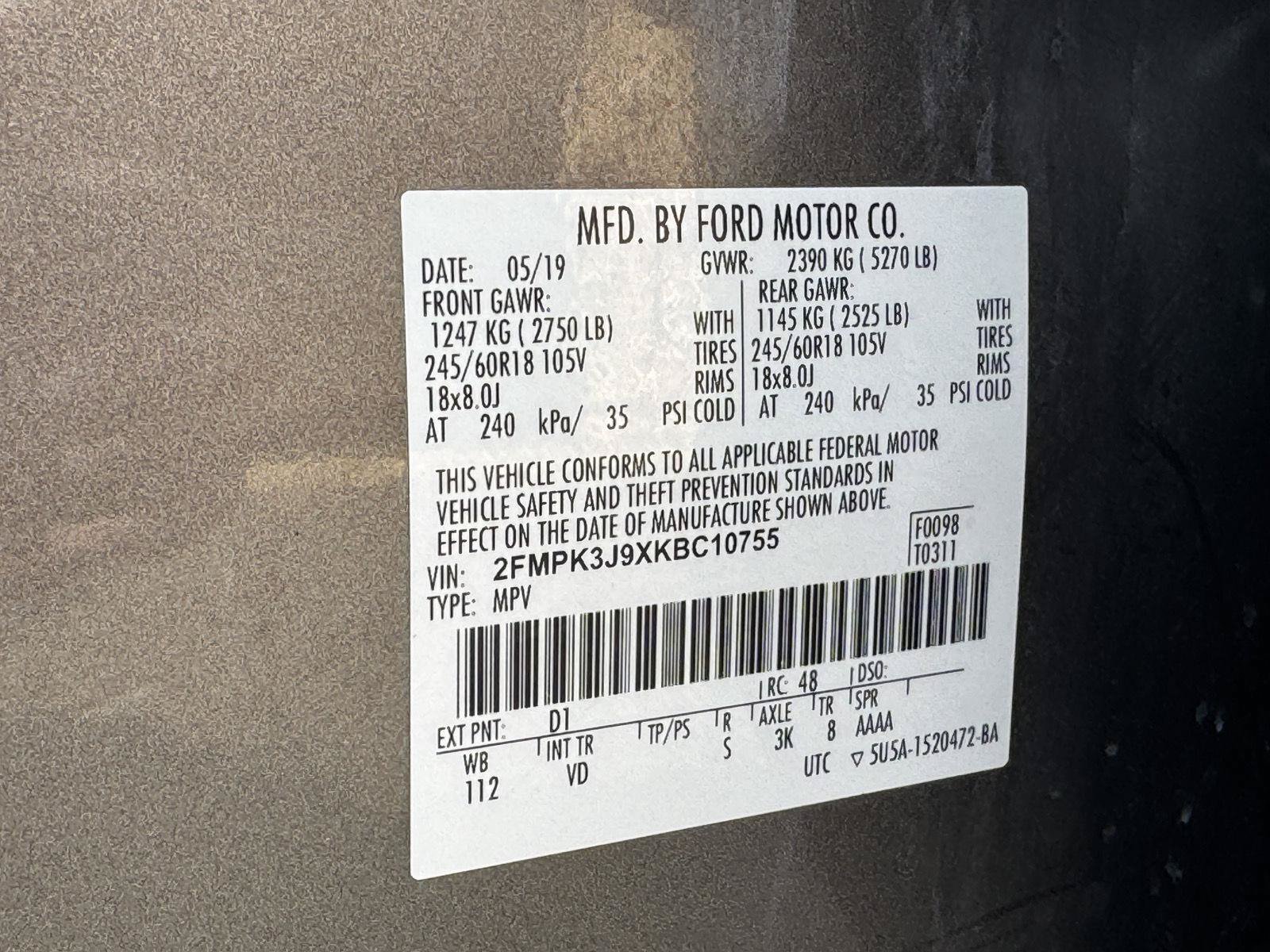 Used 2019 Ford Edge SEL w/ Equipment Group 201A FWD image 30
