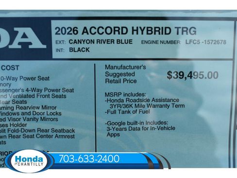 New 2026 Honda Accord Hybrid Touring image 38