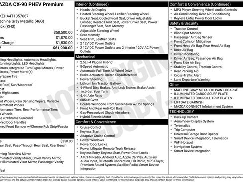 New 2026 MAZDA CX-90 Plug-In Hybrid w/ Premium Plus image 3