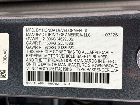 New 2026 Honda Accord EX-L image 20