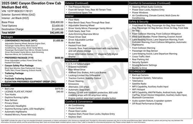 Used 2025 GMC Canyon Elevation w/ Convenience Package RWD image 2