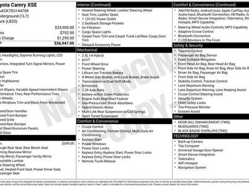 Certified 2025 Toyota Camry XSE FWD image 34