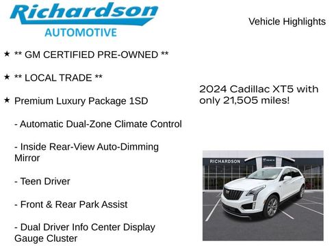 Used 2024 Cadillac XT5 Premium Luxury w/ Technology Package AWD/4WD image 12