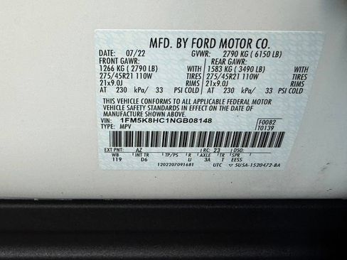 Used 2022 Ford Explorer Platinum w/ Equipment Group 601A AWD/4WD image 48