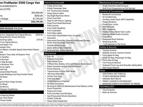 Used 2021 RAM ProMaster 3500 FWD image 6
