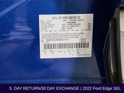 Certified 2022 Ford Edge SEL w/ Convenience Package AWD/4WD image 37