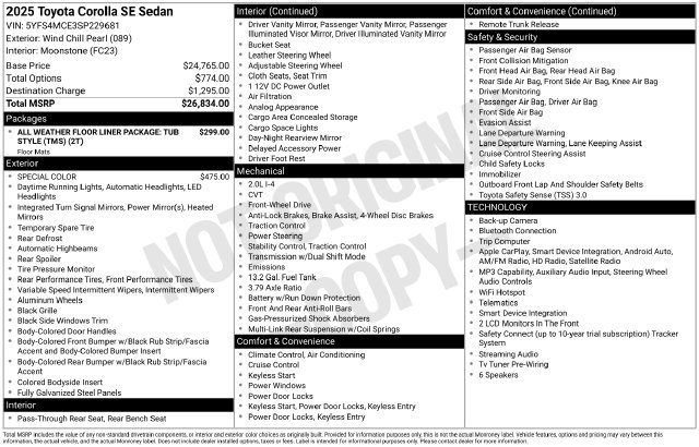 Certified 2025 Toyota Corolla SE FWD image 24
