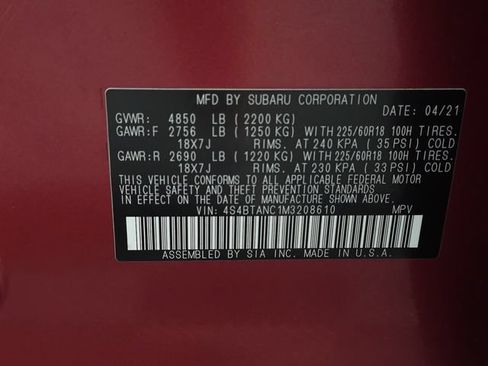 Used 2021 Subaru Outback Limited w/ Popular Package #2 AWD/4WD image 10