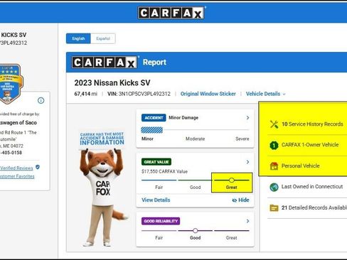 Used 2023 Nissan Kicks SV FWD image 12