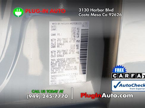 Used 2023 Nissan Frontier PRO-4X w/ Tow Package AWD/4WD image 7
