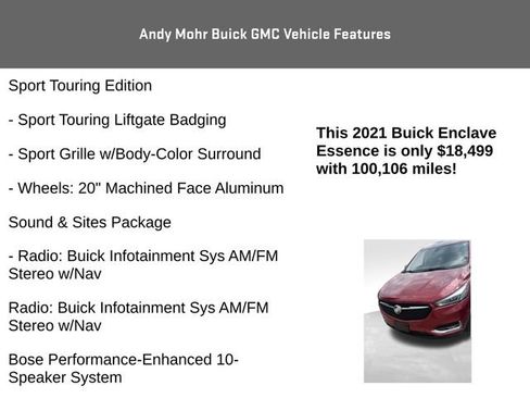 Used 2021 Buick Enclave Essence w/ Sport Touring Edition AWD/4WD image 12
