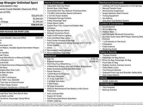 Certified 2021 Jeep Wrangler Unlimited Sport image 9