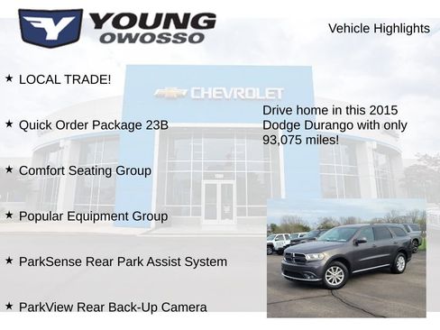 Used 2015 Dodge Durango SXT w/ Quick Order Package 23B image 8