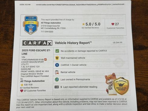 Used 2025 Ford Escape ST-Line image 37