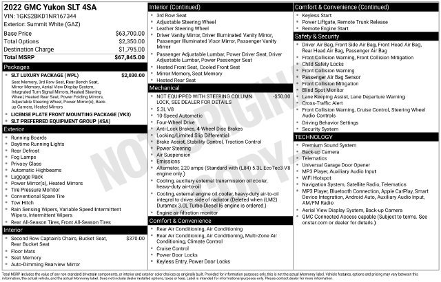Used 2022 GMC Yukon SLT w/ SLT Luxury Package AWD/4WD image 27