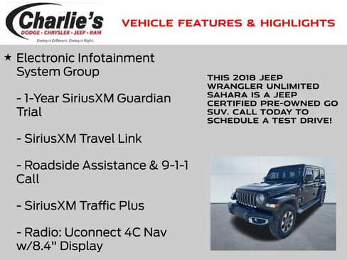 Certified 2018 Jeep Wrangler Unlimited Sahara image 20