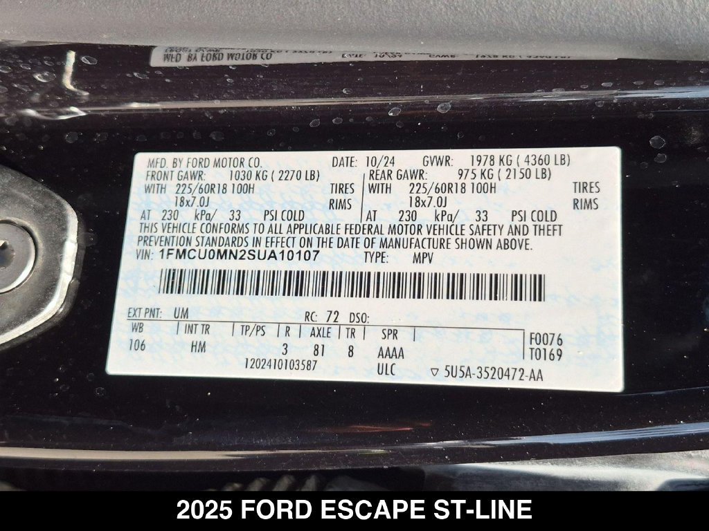 Used 2025 Ford Escape ST-Line FWD image 25