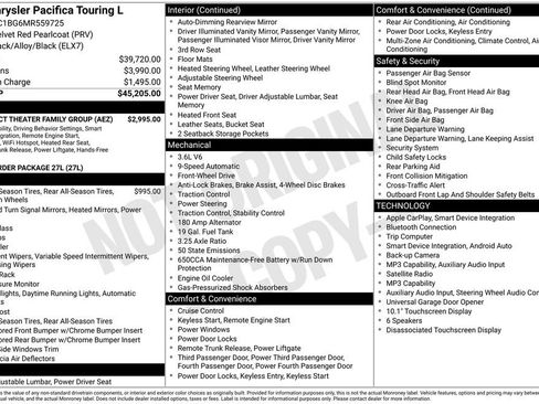 Certified 2021 Chrysler Pacifica Touring-L w/ Uconnect Theater Family Group FWD image 8
