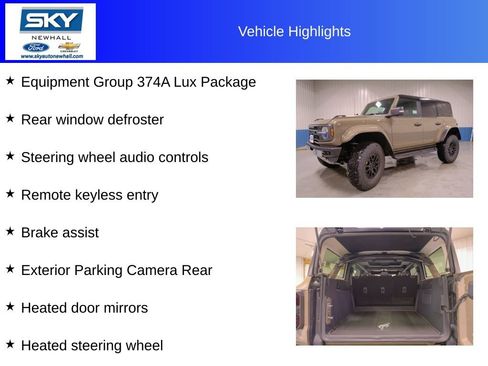 New 2025 Ford Bronco Raptor w/ Interior Carbon Fiber Pack image 12