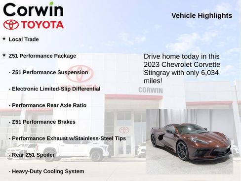 Used 2023 Chevrolet Corvette Stingray Convertible w/ Z51 Performance Package RWD image 7