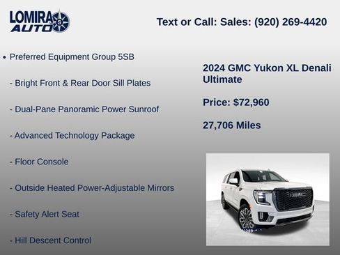 Used 2024 GMC Yukon XL Denali Ultimate AWD/4WD image 14