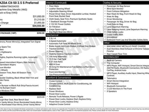 Certified 2025 MAZDA CX-50 AWD 2.5 S w/ Weather Package image 34