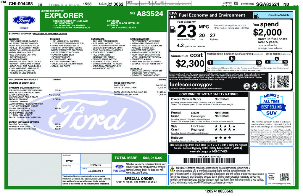 Used 2025 Ford Explorer ST-Line w/ Premium Package AWD/4WD image 10