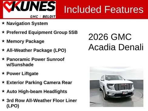 New 2026 GMC Acadia Denali w/ Super Cruise Package image 2