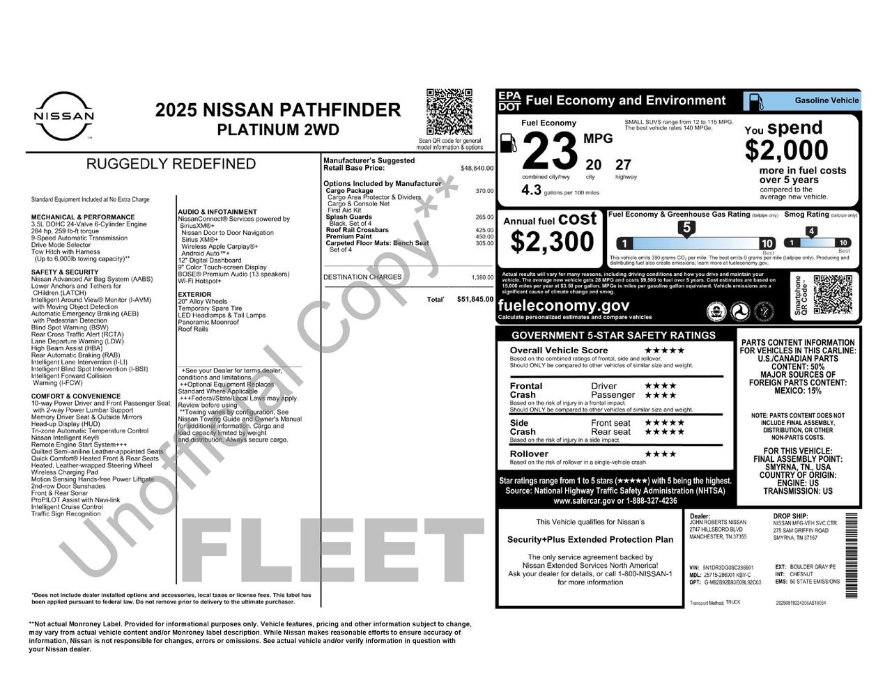 Used 2025 Nissan Pathfinder Platinum w/ Cargo Package FWD image 9
