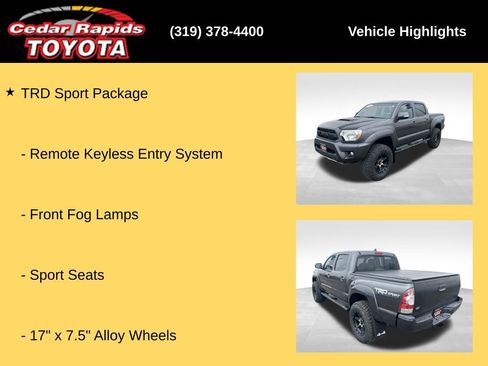 Used 2015 Toyota Tacoma 4x4 Double Cab w/ TRD Sport Package image 32