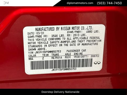 Used 2021 INFINITI Q50 Red Sport 400 w/ Proactive Package image 32