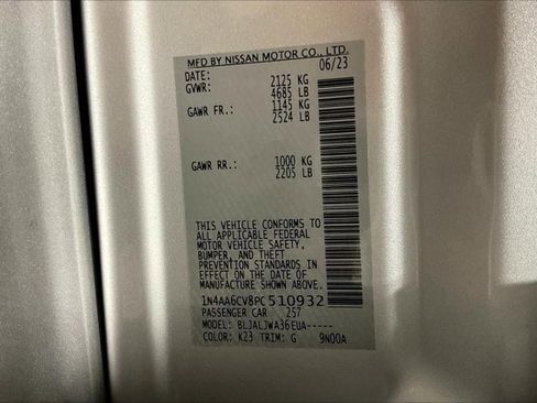 Used 2023 Nissan Maxima SV w/ Floor Mat Group image 44