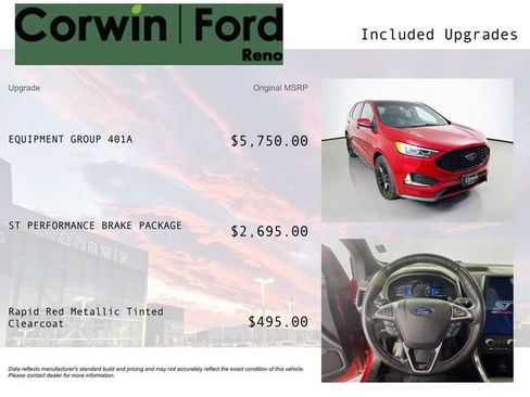 Certified 2022 Ford Edge ST w/ Equipment Group 401A AWD/4WD image 3