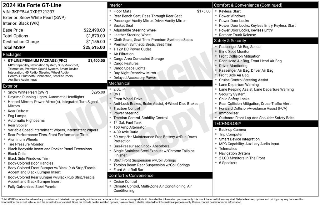 Certified 2024 Kia Forte GT-Line w/ GT-Line Premium Package FWD image 8