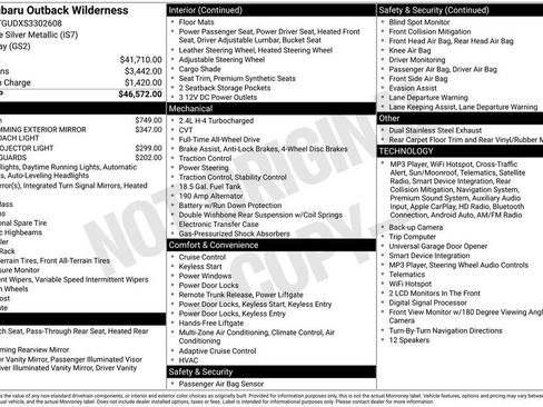 Certified 2025 Subaru Outback Wilderness AWD/4WD image 26