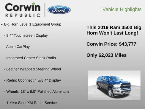 Used 2019 RAM 3500 Big Horn image 18