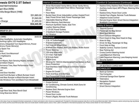New 2026 Genesis GV70 2.5T Select image 3