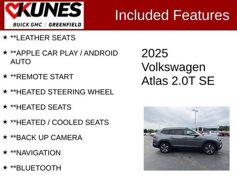 Used 2025 Volkswagen Atlas SE FWD image 2